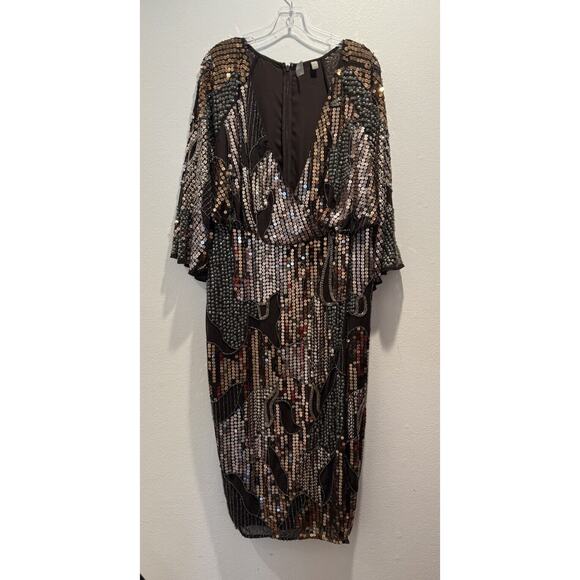 ASOS Sequin Dress in Black and Gold - Picture 1 of 16